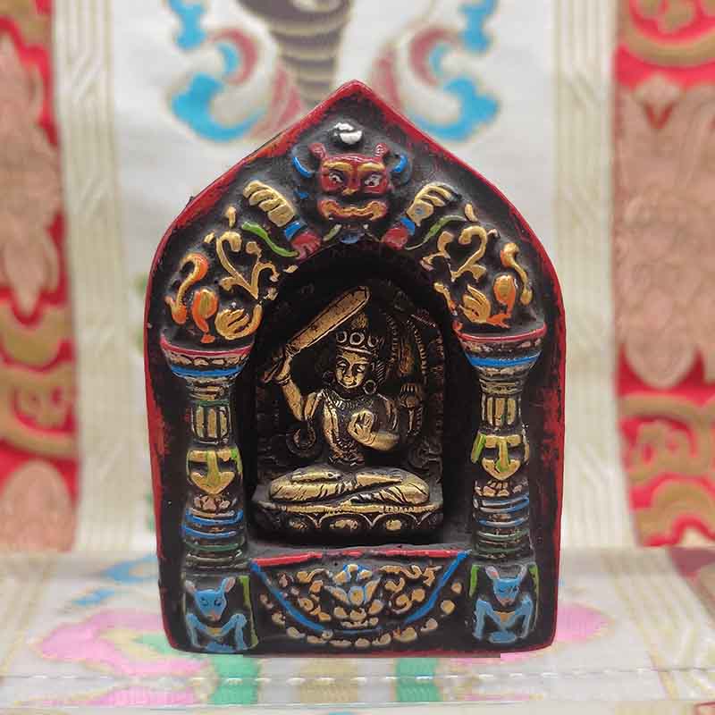 Buda Manjushri con trono de madera - Tienda Budista
