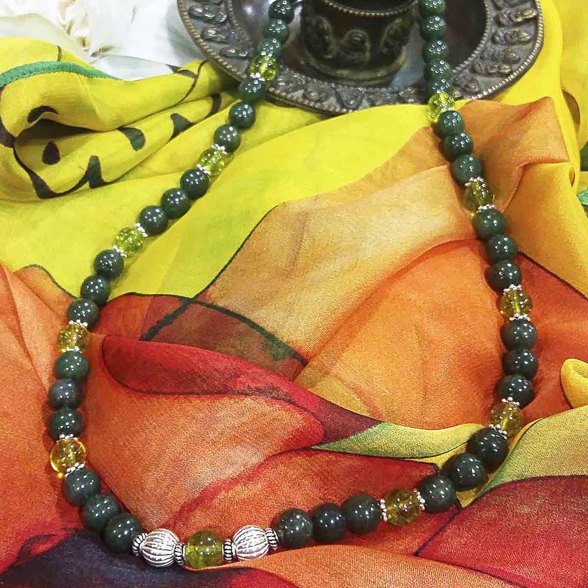 Collar de aventurina y plata - Tienda Budista