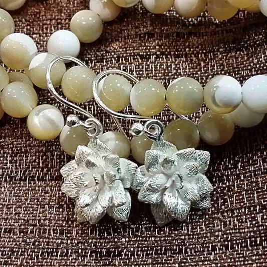 Pendientes flor de rosa - Tienda Budista