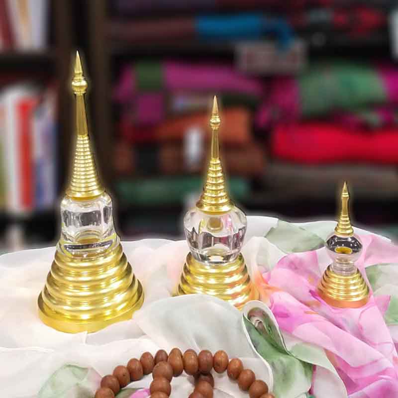 Estupa pan de oro y metacrilato - Tienda Budista