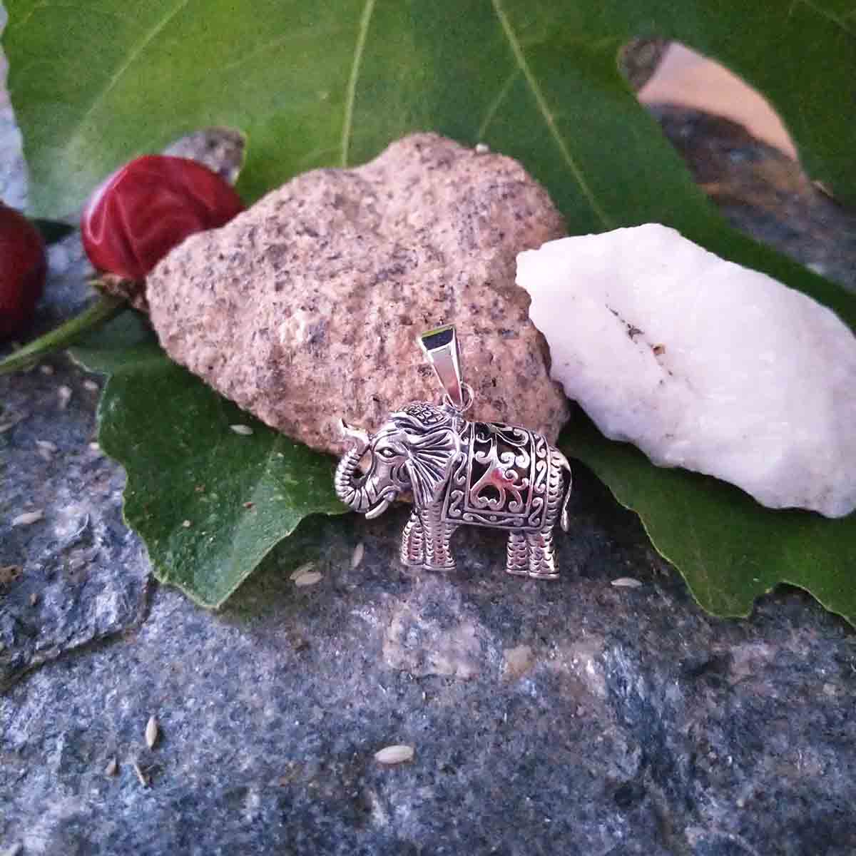 Colgante de elefante trompa hacia arriba - Tienda Budista