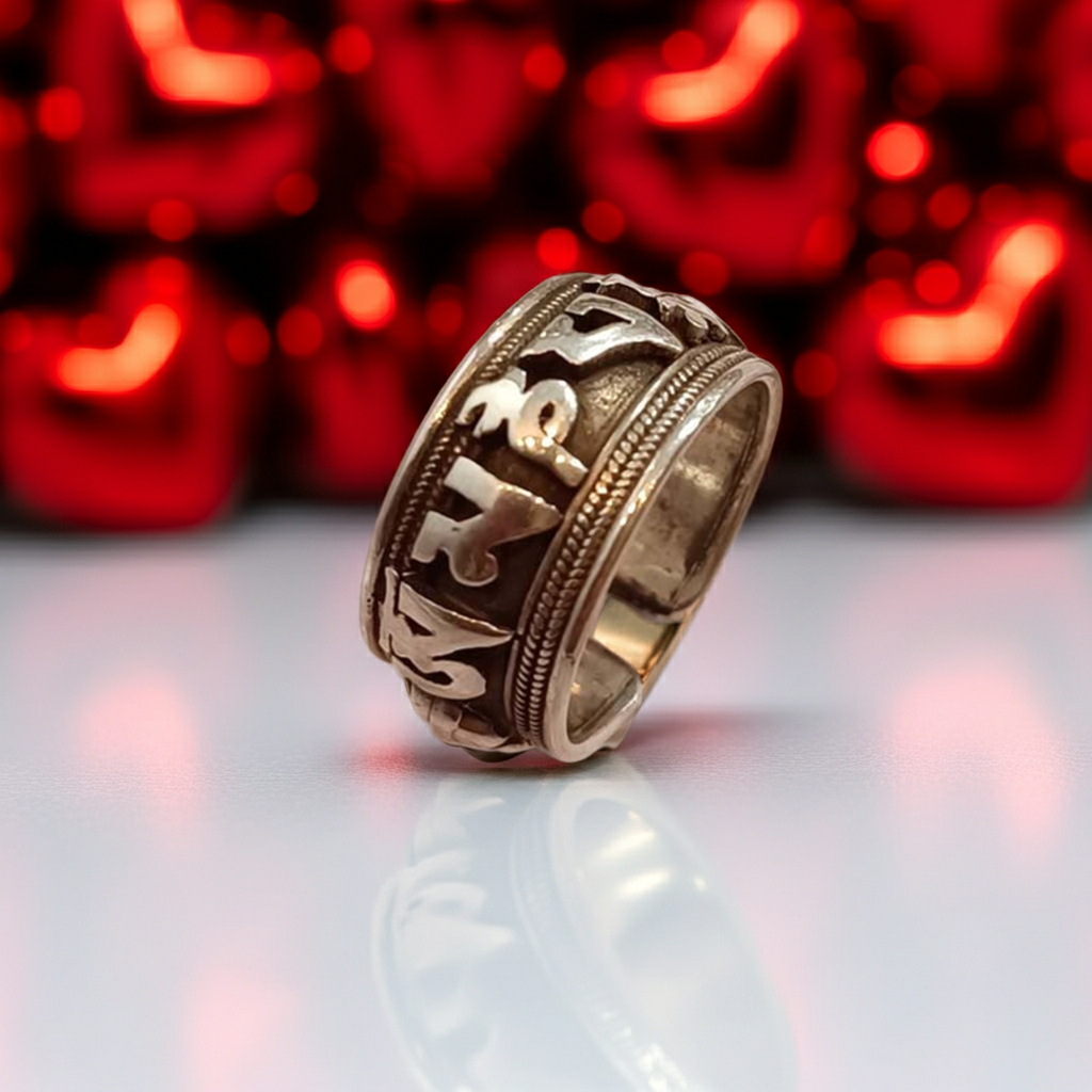 Anillo de plata Om Mani