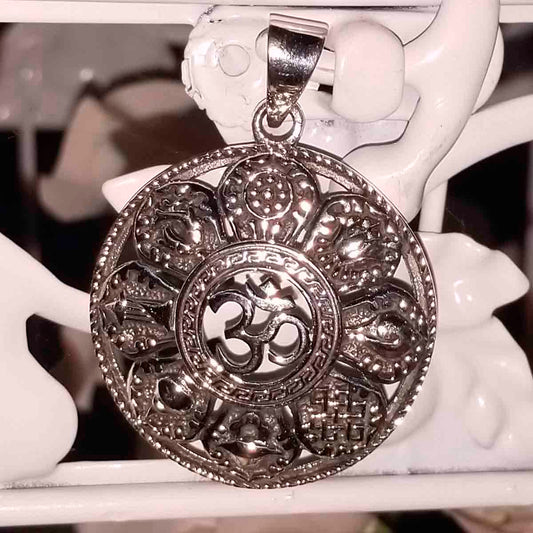 Medalla símbolos auspiciosos - Tienda Budista