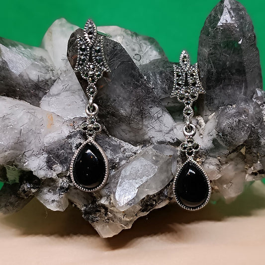 Pendientes gota ónix - Tienda Budista