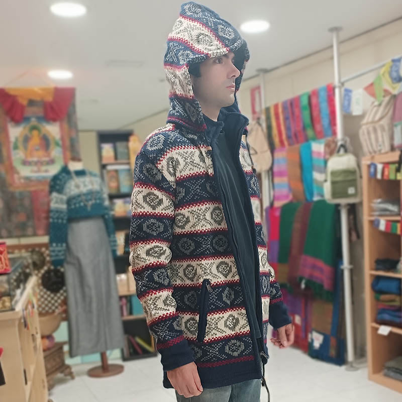 Chaqueta de lana rayas