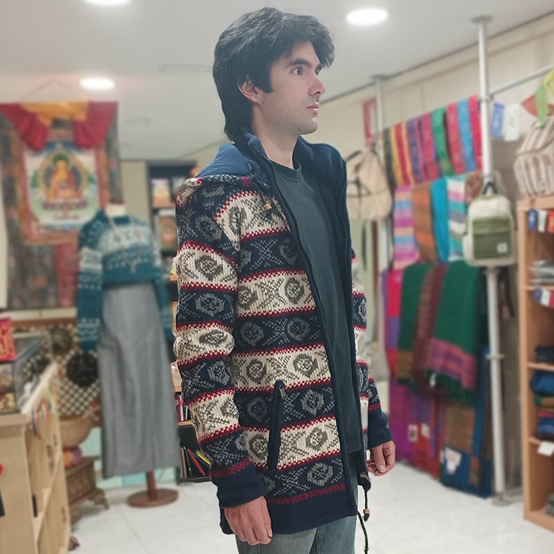 Chaqueta de lana rayas