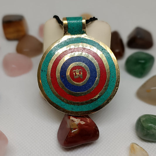 Colgante cobre y esmalte OM - Tienda Budista