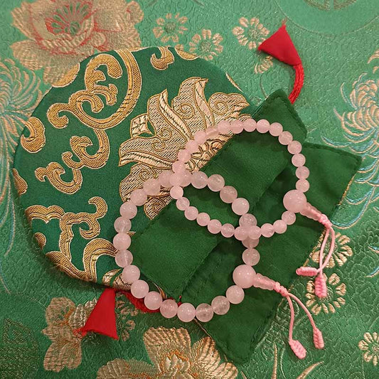 Mala corto cuarzo rosa