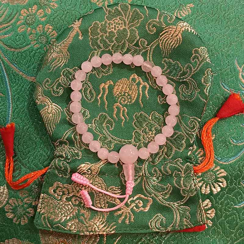 Mala corto cuarzo rosa