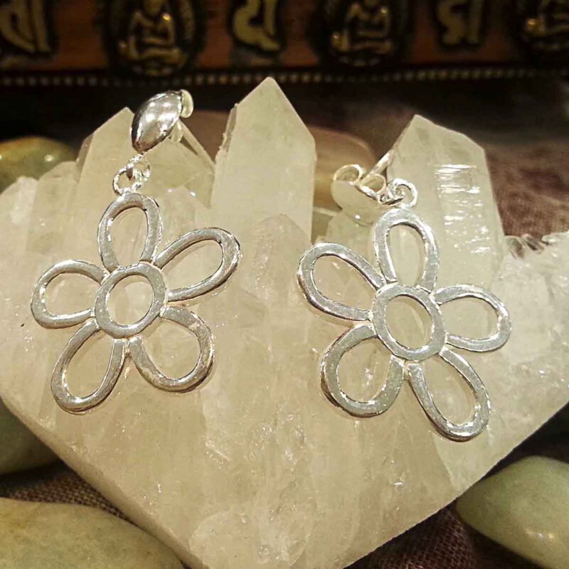 Pendientes de plata margarita