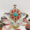 Colgante Flor de coral y turquesa