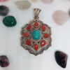 Colgante Flor de coral y turquesa - Imagen 2
